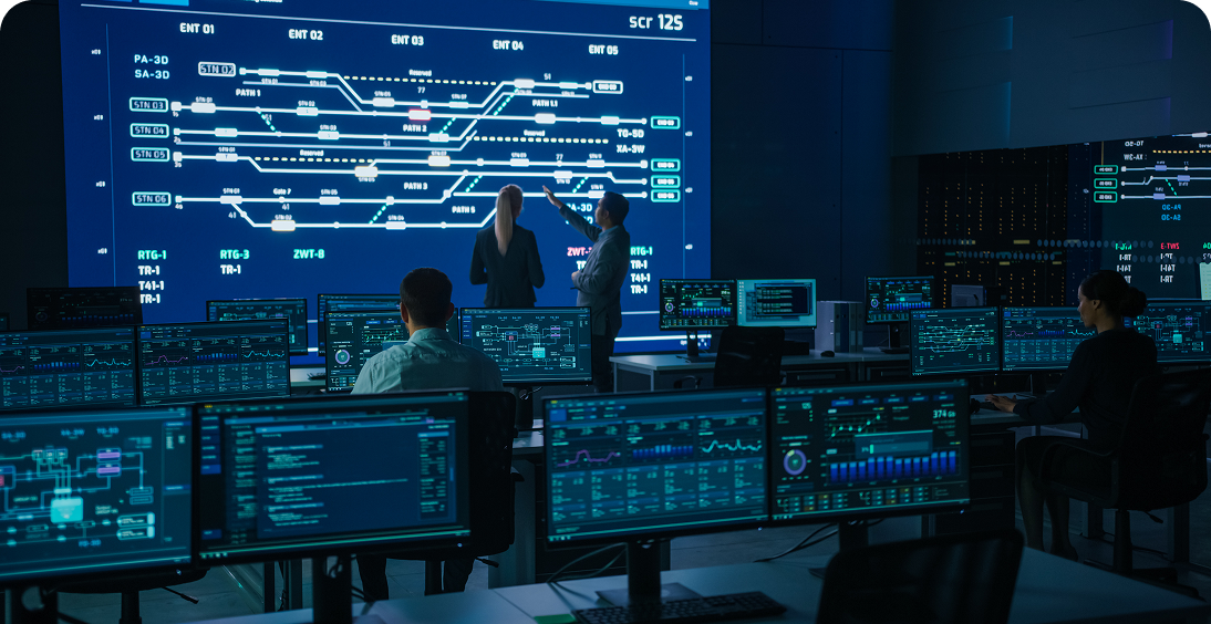 Operators monitor digital railway systems